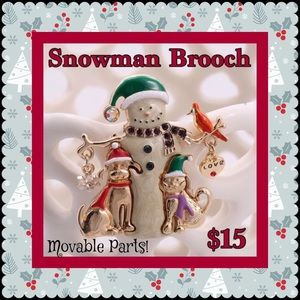 Snowman & Friends Brooch/ Pin